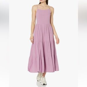 Splendid Myla Tiered Tank Midi Dress Rose Pink Lilac Linen Blend